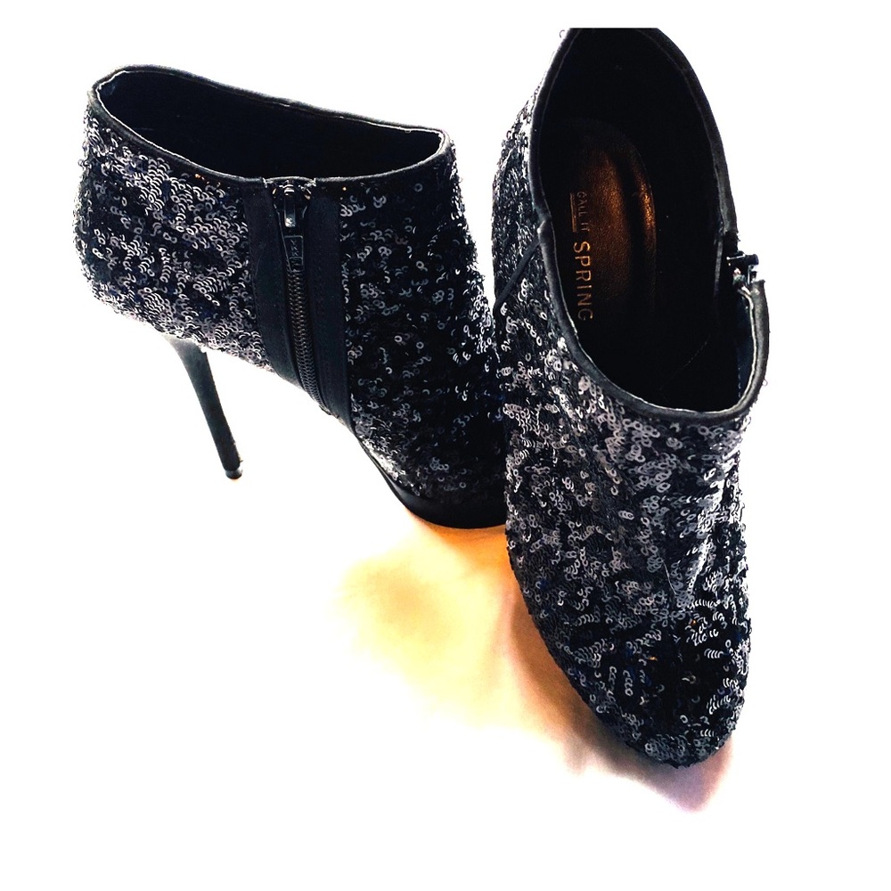 Sequined stiletto bootie